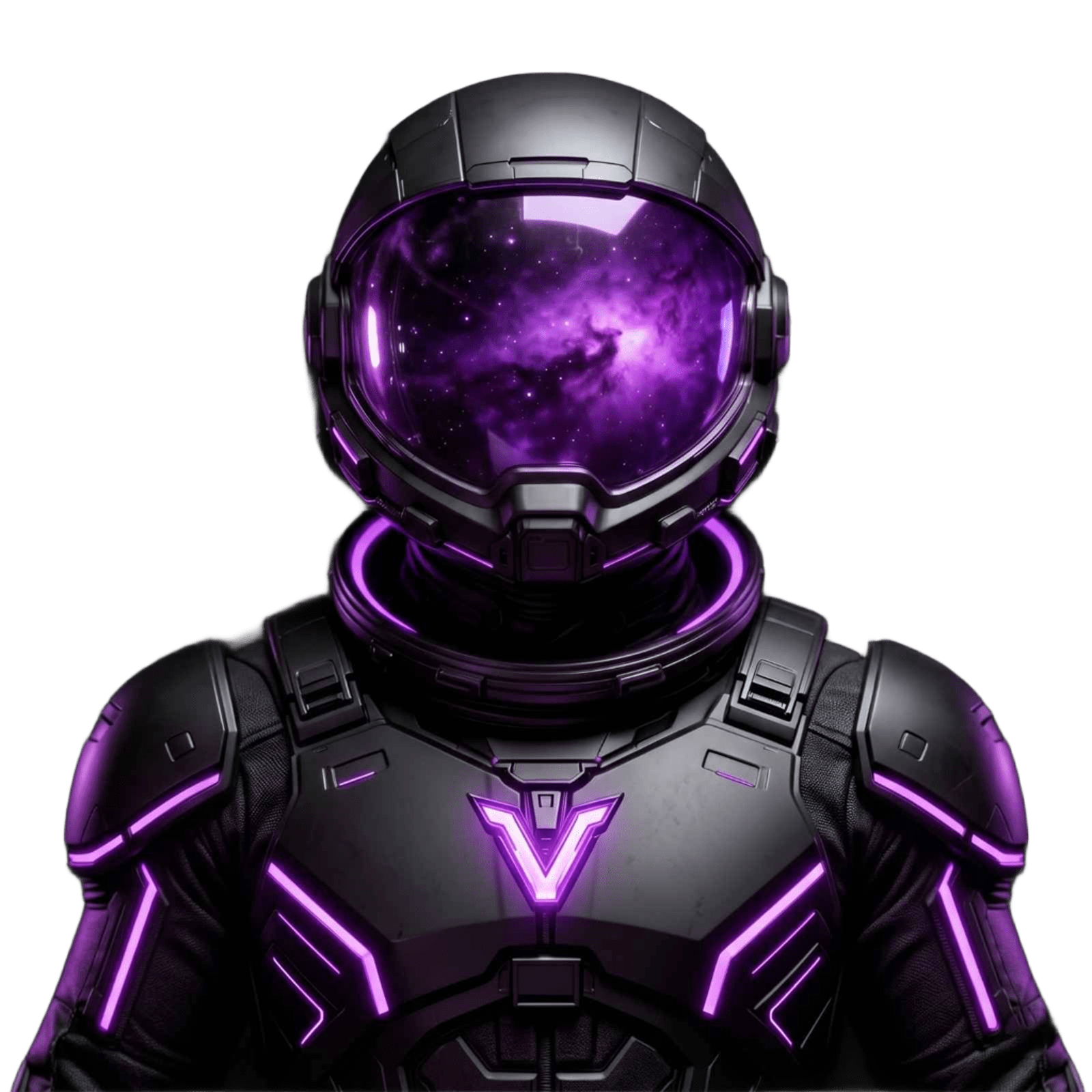 VIBOXS Commander astronaut in cosmic purple armor